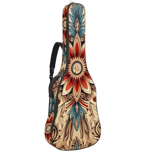 Sac pour guitare acoustique amérindienne vintage rembourré avec poches