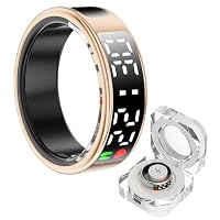 Anneau Intelligent THUCHENYUC Suivi Santé - Écran LED - Fréquence Cardiaque, Oxymètre, Pression Artérielle - IP68 Argent