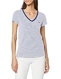 Modelo casual Levi\'s Vneck Indi Camiseta de Manga Corta, Annalise Stripe Blue Indigo 1, S para Mujer