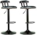 HAO KEAI 2 x Taburetes de Bar 20 cm levantado y bajado Taburete de Barra 360 ° Conjunto de Respaldo de Madera Giratorio de 2 PCS Backrest Cocina DE Cocina DE Cocina Contador Muebles DE Habilidad