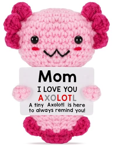 Mom Gifts from Daughter, Mini Crochet Axolotl for for Mothers Birthday Christmas Day Basket Box...