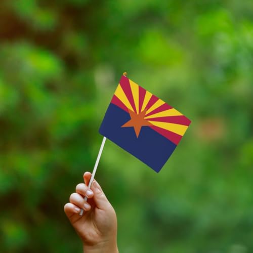 Small Mini Arizona state flag Print Handheld Flag,Double sided hand Stick waving flag 5.5 x 8.2 in - Image 7