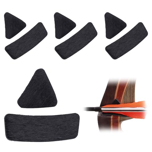 VZU 4 Paar Pfeilauflage für Recurvebogen Selbstklebend Kunstpelz Arrow Rest Pad, Bogenschießen Zubehör, Präzision und Stabilität, Ideal für Recurve Bogen und Traditionelle Pfeile