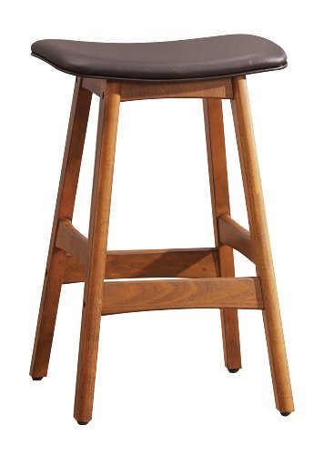 Homelegance Poindexter Pu Upholstered Saddle Barstool (Set Of 2), Dark Brown #TOP19