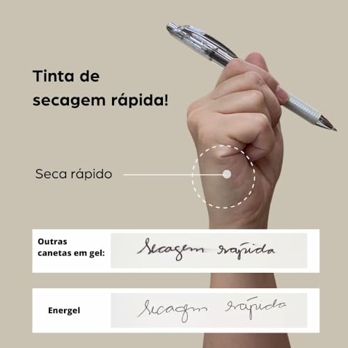 Pentel Canetas Gel Energel Infree Kit 10 Cores 0.7mm KITINFREE7-10