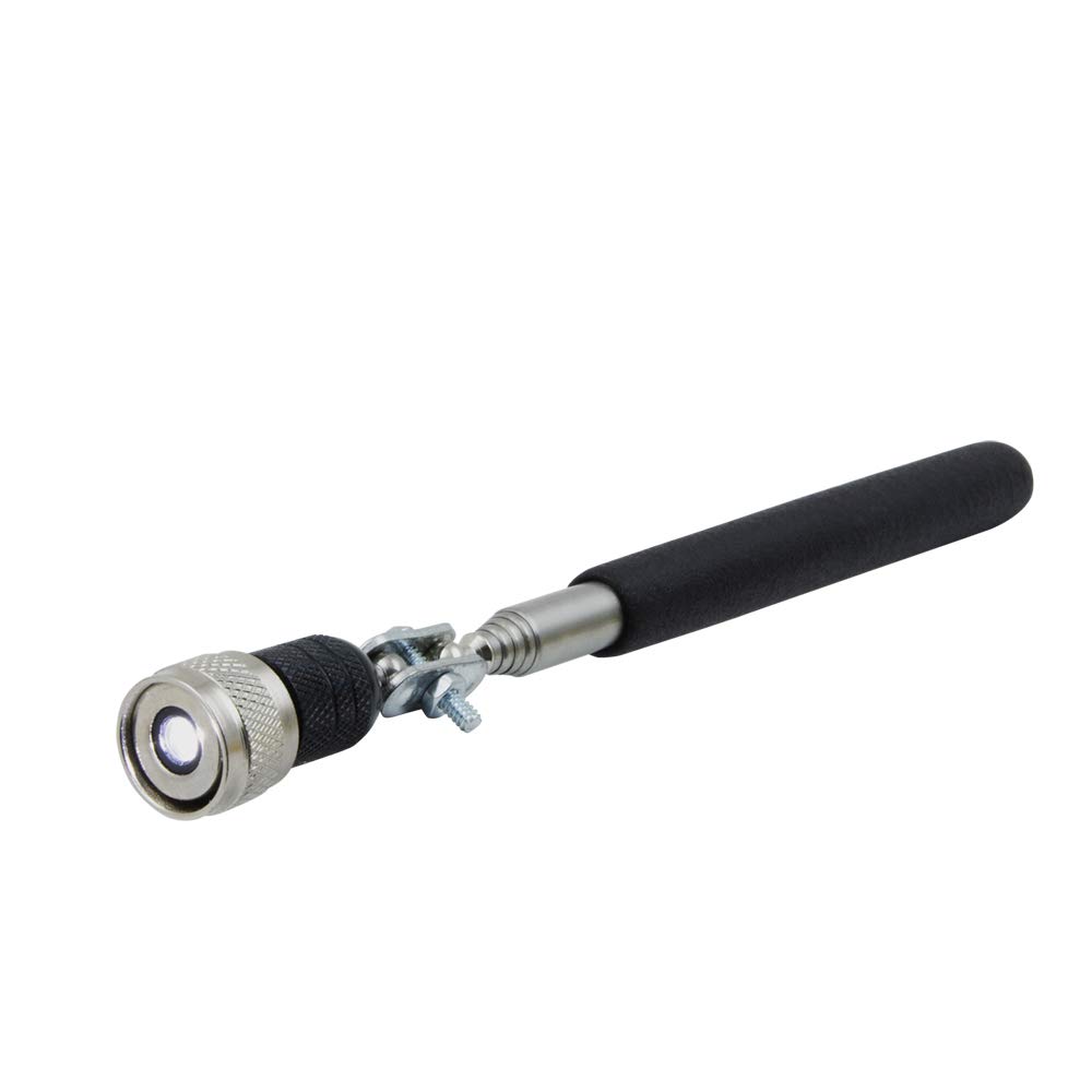 Ullman LPT-75 LED Lighted Telescoping Magnetic Pick-Up Tool, 6-3/4" to 27-1/2" Extended Handle Length, 7-1/2 Lbs Capacity