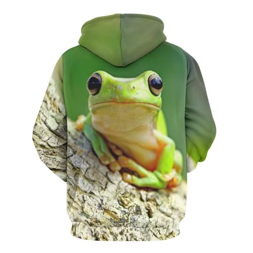 Sweat à capuche grenouille verte UMENG pull unisexe taille S - 3