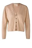  Oui Strickjacke aus reinem Leinen in Beige, Größe 38
