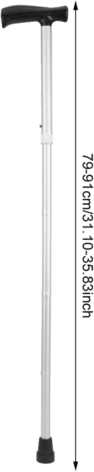 Walking Cane, Folding Cane, Portable Aluminium Alloy Frosted Anti‑Skid Elderly Walking Stick Multifunction Folding Ultralight Tbr Handle Cane(White)