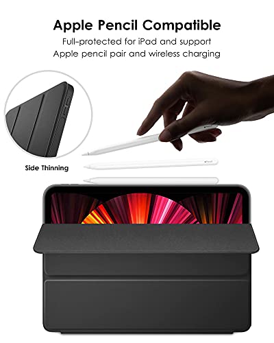 Dtto Case For Ipad Pro 11 Inch 2Nd/3Rd/4Th Generation 2022/2021/2020/2018,Ultra Lightweight Smart Trifold Stand With Tpu Soft Back Cover,Also Fit Ipad Air 5/Ipad Air 4 [Auto Sleep/Wake], Black #TOP6
