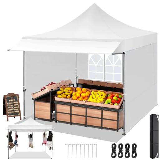 COBIZI Faltpavillon Pavillon 3x3 mit 23 SF Erweiterte Markise Wasserdicht Stabil Winterfest, Faltpavillon Partyzelt mit 3 Seitenwand, Robuster Gartenpavillon für Märkte, Partys und Events, Weiß