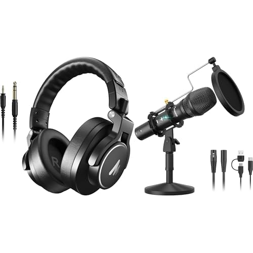 MAONO Podcast Microphone HD300T+ MH700 Professional Studio Monitor Headphones