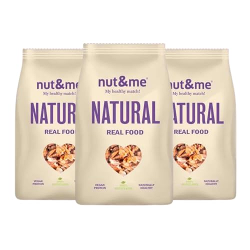 Nuez pecana natural troceada 450 gr nut&me | Vegano | Sin gluten | Alto en fibra| Bajo en sal | Sin aditivos ni conservantes | Fruto seco natural | Pack 3 x 150 gr