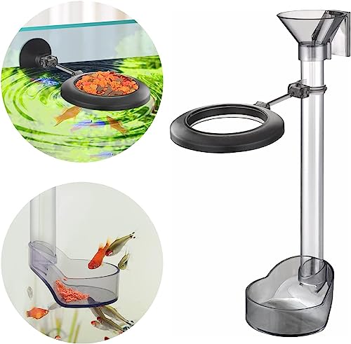 boxtech Tube d'alimentation Assemblé, Tube d'alimentation pour Aquarium, Deux Positions d'alimentation pour Les Poissons SupéRieurs Et InféRieurs (20-37cm)