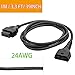 iKKEGOL Full 16 Pin OBD2 OBD II Male to Female Extension Cable Cord Diagnostic Tool Adapter for Auto Car Vehicle Truck 24V All OBD2 Port Plug Connector 24AWG (1M/3.3FT)