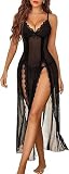 ZOXXIE FASHION Damen-Dessous, Spitze, Babydoll, Unterhemd, sexy Netz-Nachthemd, V-Ausschnitt...