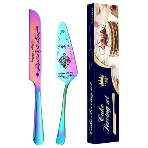 Juego de servir para tartas - Pala para tartas de acero inoxidable | Cortador de tartas de acero inoxidable con grabado vintage, paletas de pastelería bellamente grabadas para baby shower