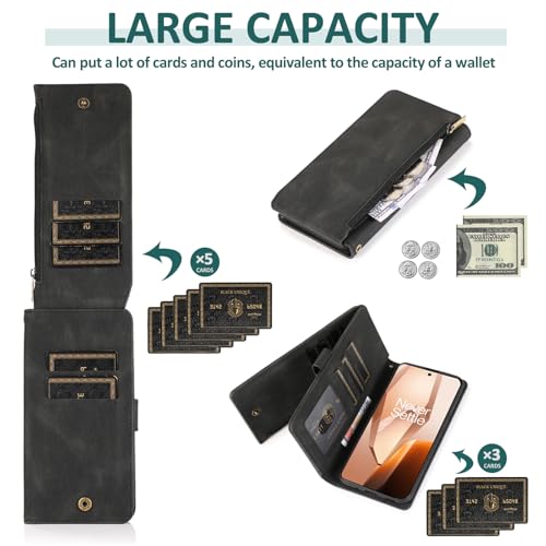 Coque pour Oneplus 13R Asuwish Noir évite rayures et casses - 6