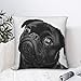 CBIUICLTD Housse de coussin carrée douce - Motif chien carlin noir - 45,7 x 45,7 cm - Décoration moderne pour canapé, chambre à coucher, voiture