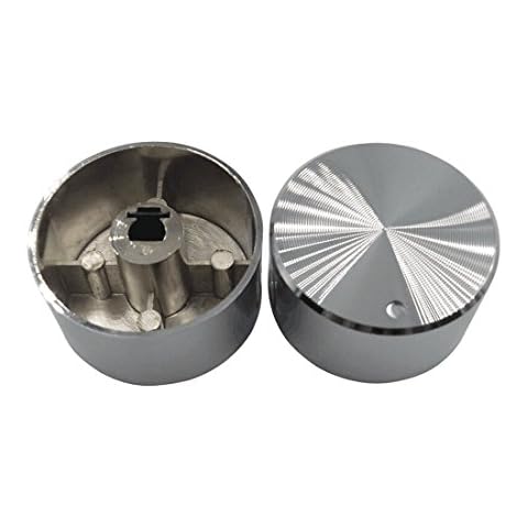 Meter Star 4 x Drehschalter Gasherd Teile Herd Knauf, Gasherd Knauf Edelstahl, runder Stahlknopf, Knauf für Gasherd Cover