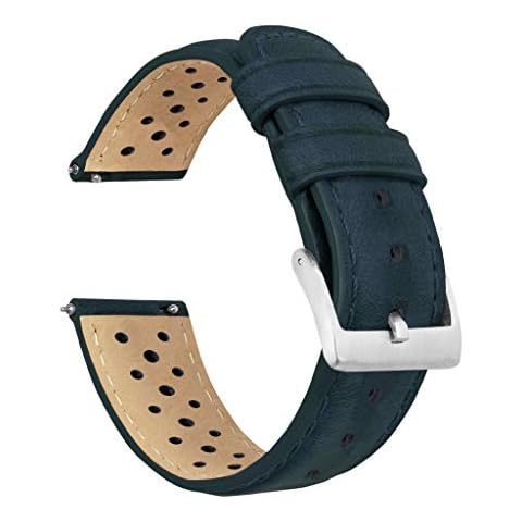 19mm Navy - BARTON Racing Horween Leather Watch Bands - Quick Release - Choose Strap Color & Width Cover