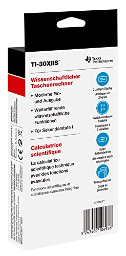 Texas Instruments TI-30 XIIS Schulrechner (zweizeilig, Solar- und Batteriebetrieb) Dunkelblau – Bild 5