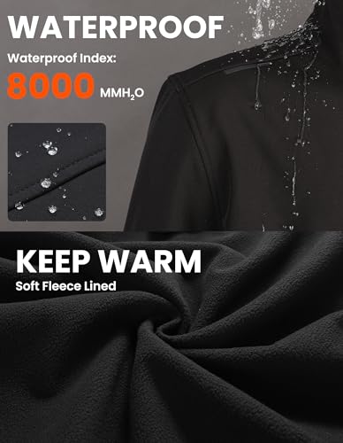 Image of DURAWERK Softshell Jacket Mens Fleece Jacket Water Resistant Jackets Work Jackets for Men Tactical Jacket Windbreaker