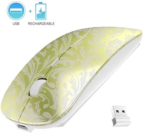 CALOCAA Wireless Mouse Ultra Thin Computer Mouse Mini Portable Office Mobile Mouse Laptop