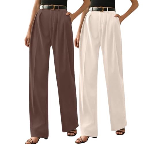 Image of GRECIILOOKS Trousers for Woman | Womens High Rise High Waist Flared Korean Style | Formal Pant for Women Office Wear| Track Pants for Womans Elegant for College & Events (Available in Plus Size)