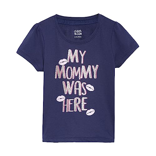 Image of miniklub Baby Crew Neck Cap Sleeve Knitted Cotton Top (Navy Color)