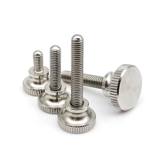M2 M2.5 M3 M4 304 Stainless Steel High Step Head Hand Tighten Thumb Screw Glass Curtain Wall Thumbscrew Adjust Bolt(10mm,2pcs M4