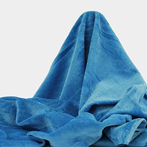 TERCIOPELO LISO TELA 100% POLIÉSTER ANCHO 150cm (TURQUESA, 1 METRO)