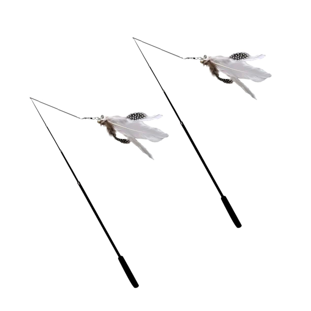 Kisangel 6pièces Canne Télescopique pour Chat avec Plumes Jouets Interactifs pour Instinct De Chasse des Félins pour Jeu Et Exercice