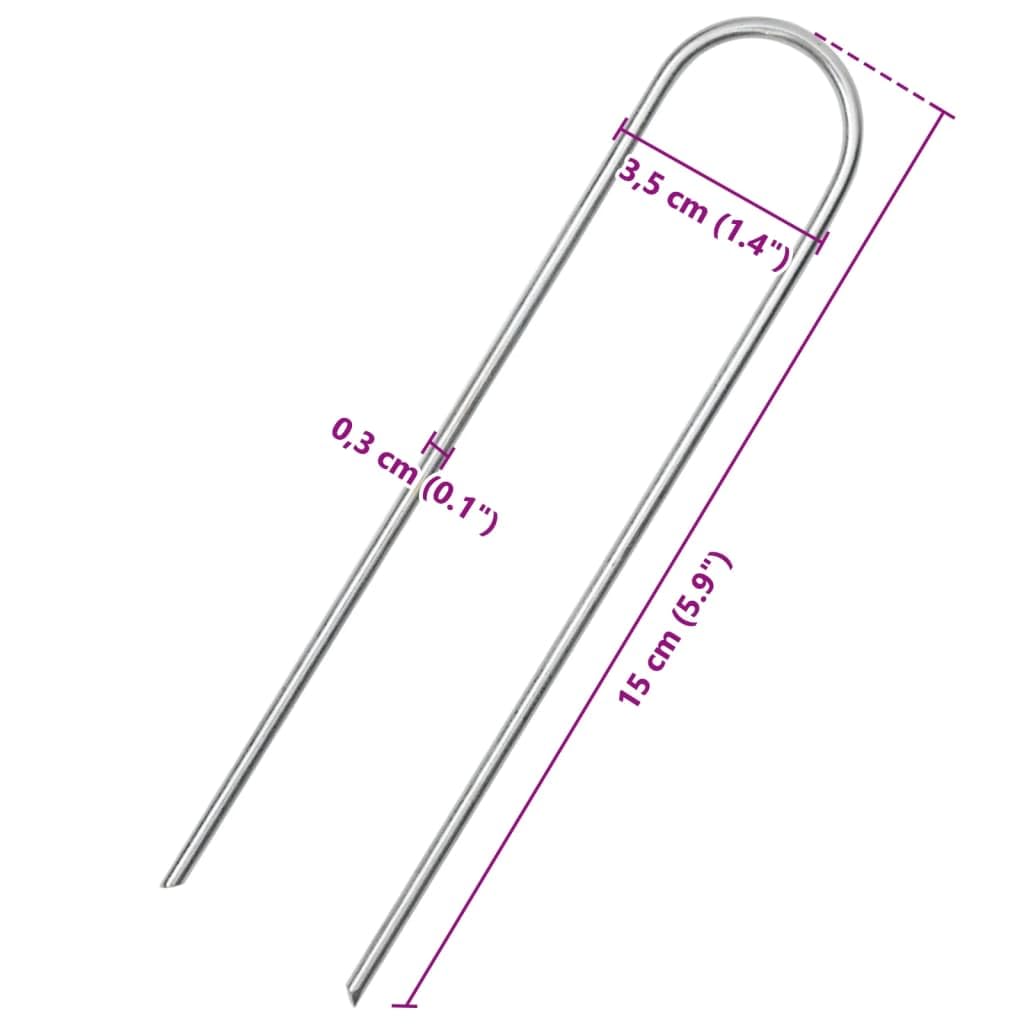 Anclaje de suelo en forma de U STK x 3, acero galvanizado para vellón de malas hierbas, lona de suelo, base de huella, accesorios para tienda de campaña, camping, senderismo, exterior