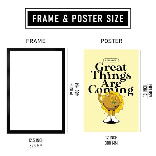 Image of CodersParadise inchGreat Things Are Coming Framed Wall Poster(12x18 Inch)|Motivational Quote Wall Art| Success Mindset & Positive Thinking Decor|Ready-to-Hang Frame for Office, Workspace, Bedroom & Home