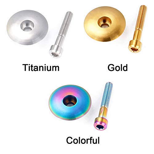 better18 Bicycle Stem Cap Titanium with Screw M6x30 Headset Cover Dustproof Protective Bike Parts Bolt Professional Repair Cycling Accessories - Thumbnail 5
