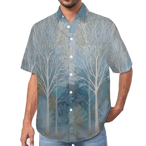 Chemise arbres d'hiver à manches courtes style décontracté pour adulte