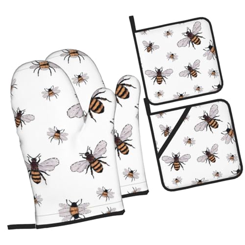 Juego de 4 piezas para hornear Funny Bees con divertidos estampados para cocina 3