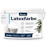 derendo Latexfarbe weiss abwaschbar hohe Deckkraft Innenfarbe matt 10l