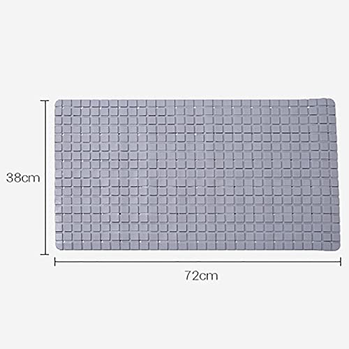Tapis de bain antidérapant PVC gris avec ventouses et drainage