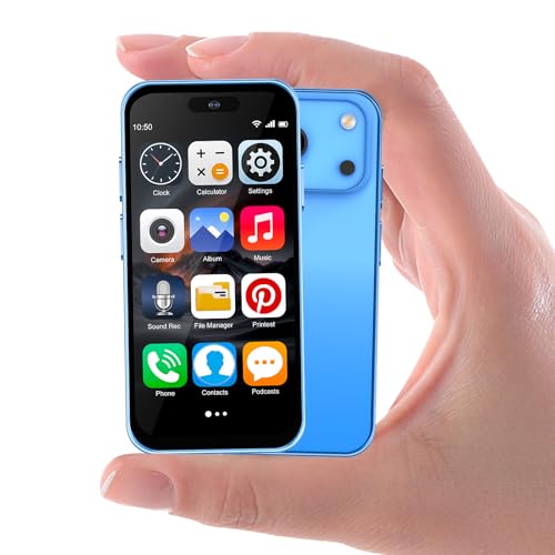 Pdfbenli Mini Phone for Kids,Unlocked Kid Phone,4.0 inch HD Touch Screen,3GB+32GB,3G,Dual SIM,Face ID,Android 10.0,GPS,Kids Smart Phone (Royal Blue)