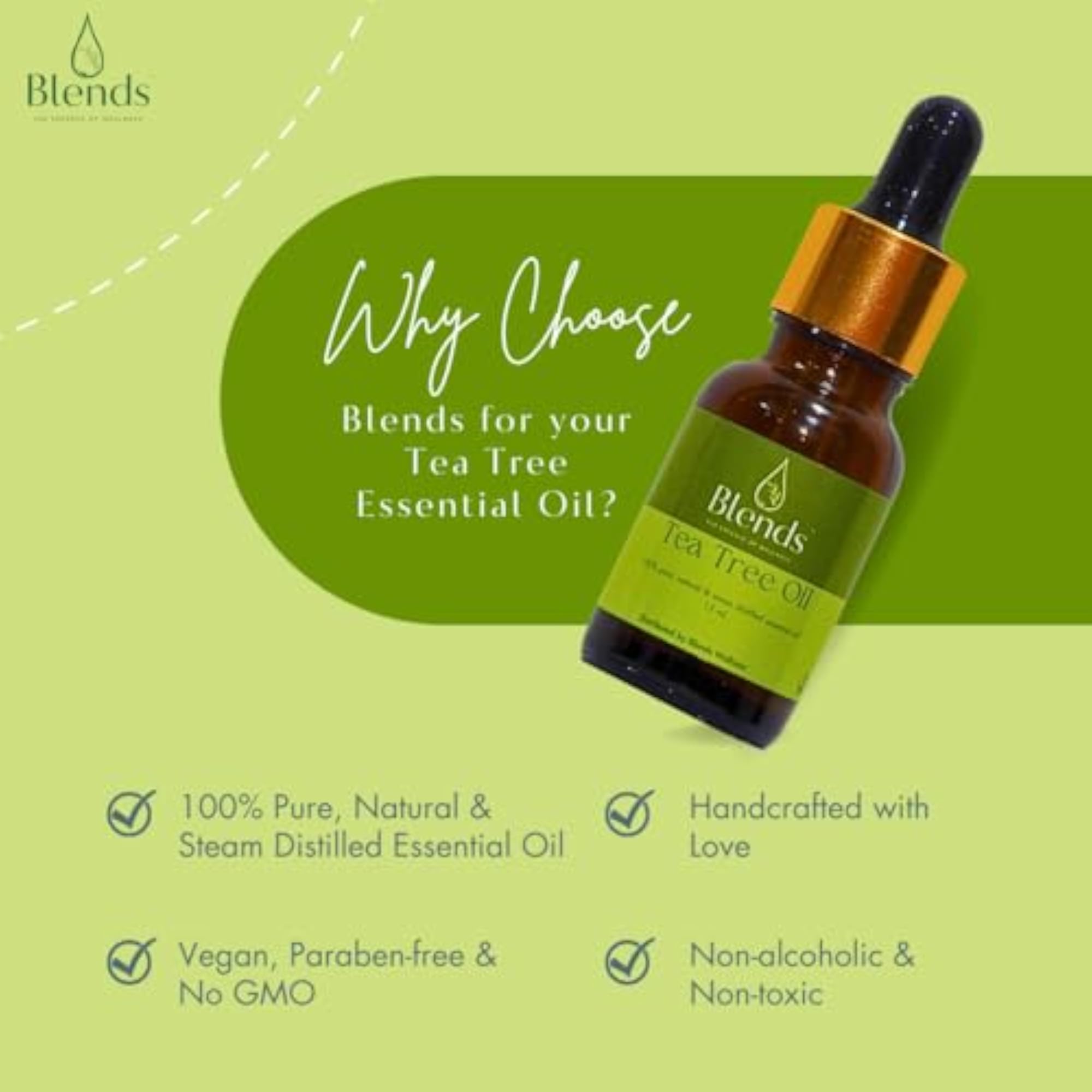 BLENDS Pure Tea Tree Essential Oil, 15ml
