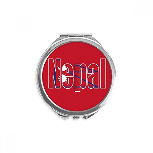 Espejo portátil de la bandera de Nepal, el accesorio redondo ideal para tu bolso de mano