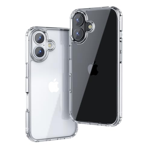 Image of ONES for iPhone 16 Plus Slim Case Clear, [PC + TPU Hybrid][Military-Grade Drop Protection][Anti-Yellowing], Shockproof Silicone Hard Cover, Transparent Case