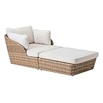 Dehner Gartenliege Tulum Set Braun/Weiß