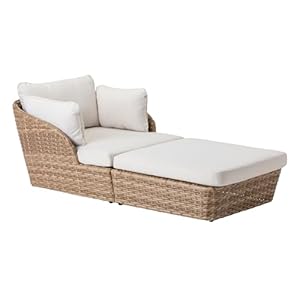 Dehner Gartenliege Tulum Set Braun/Weiß