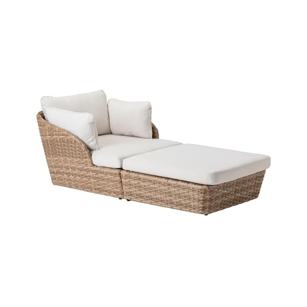 Dehner Gartenliege Tulum Set Braun/Weiß