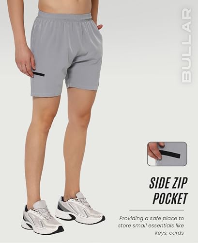Image of BULLAR Premium Polyester Training Shorts Combo, Gym wear, Running, Sports,Workout Dryfit, Quick Dry Shorts with Drawstring
