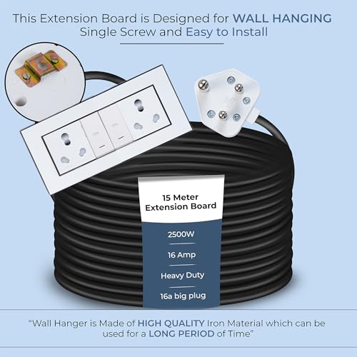 Image of Extension Board Heavy Duty Multi Socket 15A /16A /20 (2500 Watts 16A Big Plug and Two 16A Socket and Two 20A Switch, 15 Meter)