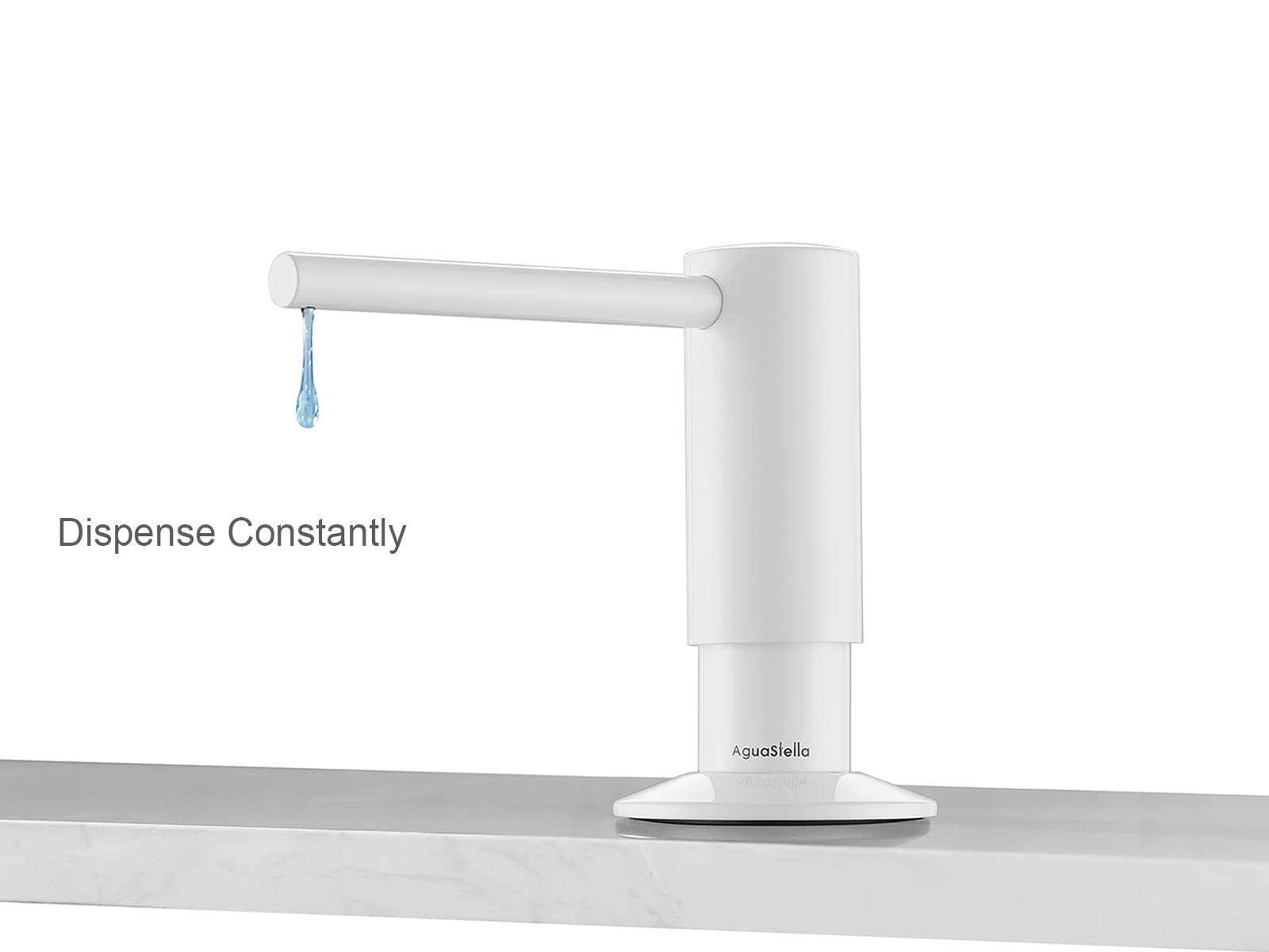 AguaStella ASF026W - Dispensador empotrado para fregadero de cocina con botella de jabón y bomba de encimera